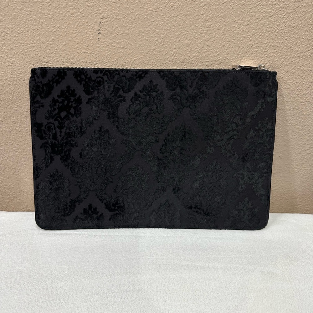 Givenchy Classic Damask Black Velvet Devore Clutch/Pouch - Picture 2 of 5